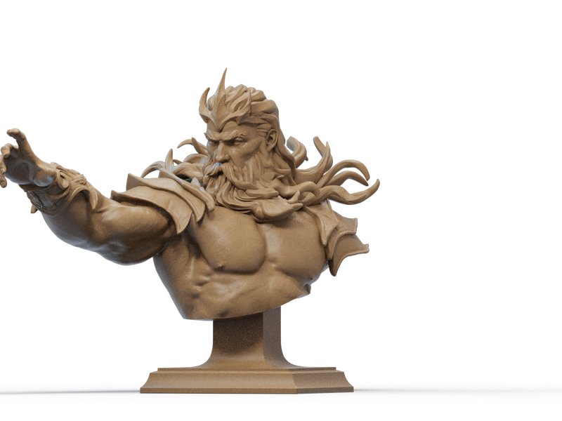 Poseidon Resin Bust - view 2