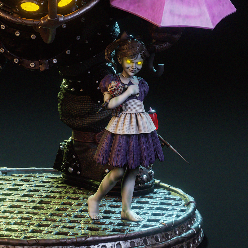Big Daddy and Little Sister Resin Statue - view 2