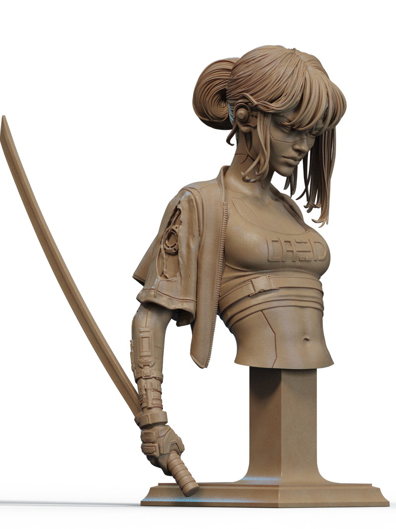 Cyber Samurai Resin Bust - view 1