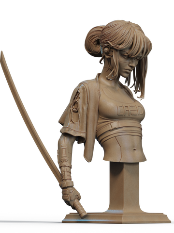 Cyber Samurai Resin Bust - view 1