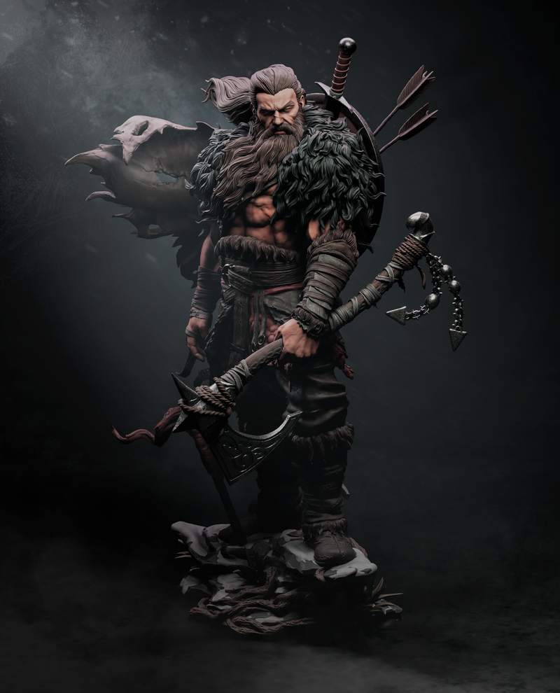 North Warrior Resin Statue - view 5