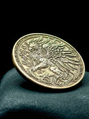 Griffon Coin 40mm Brass Engraved Mythical Griffin EDC Art Medallion