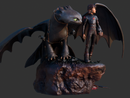 Toothless/Hiccup Resin Statue - view 4