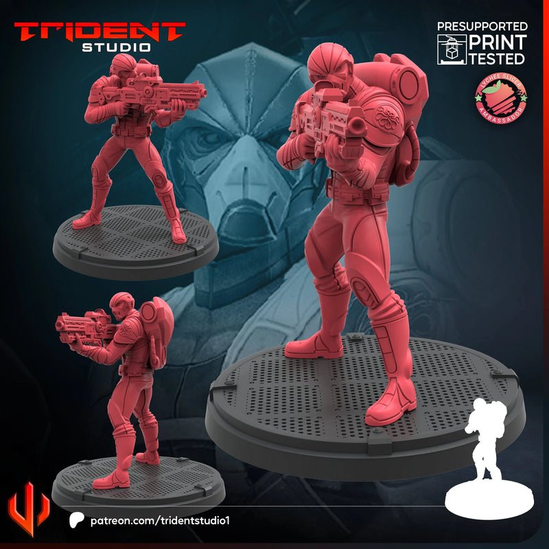 HYDRA Trooper Marvel MCP-compatible 40mm resin proxy miniature by Trident Miniatures - product image 1