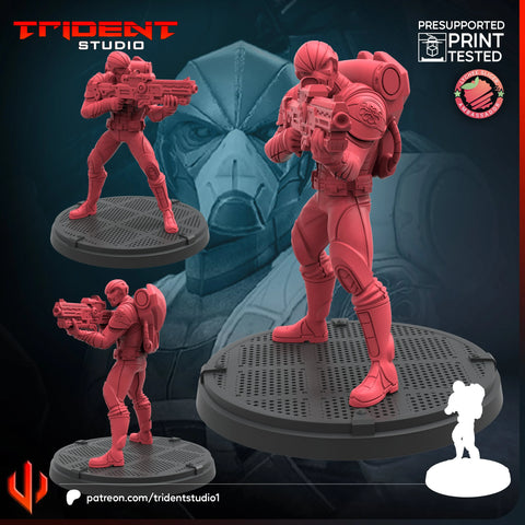 HYDRA Trooper Marvel MCP-compatible 40mm resin proxy miniature by Trident Miniatures - product image 1