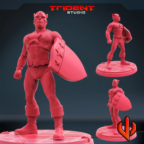 Captain America - Sculpt A Marvel MCP-compatible 40mm resin proxy miniature by Trident Miniatures - product image 1