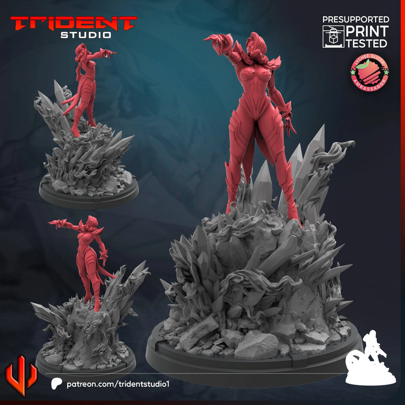 Emma Frost Phoenix Rivals Marvel MCP-compatible 40mm resin proxy miniature by Trident Miniatures - product image 1