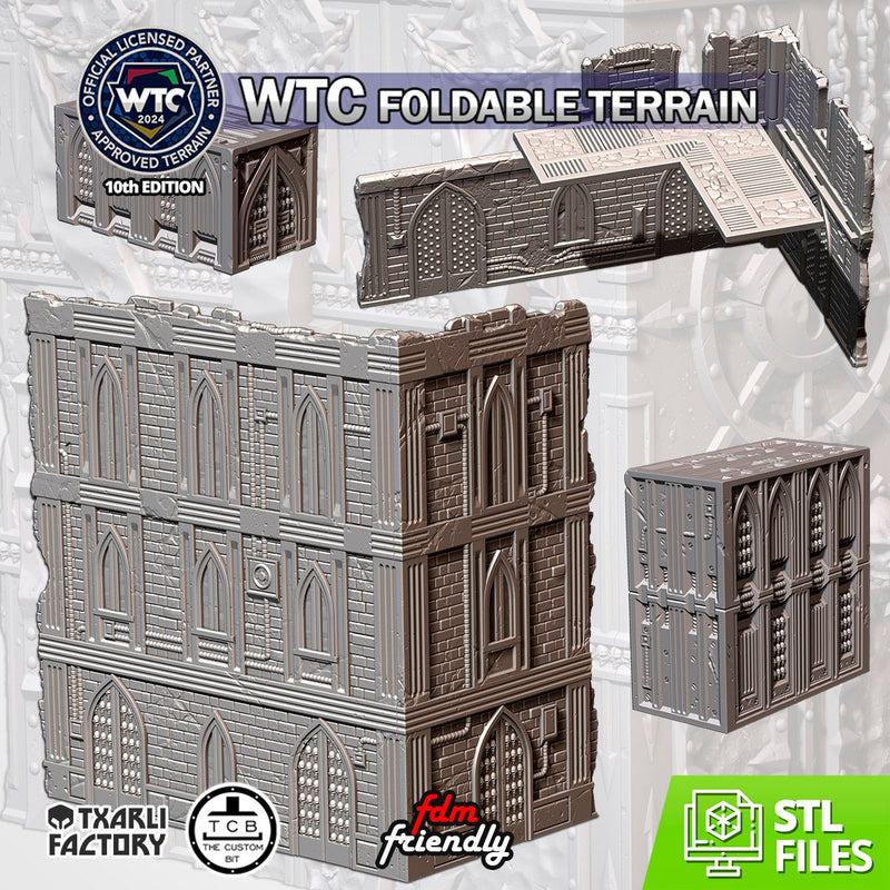 WTC Foldable Cathedral Set 3D printed terrain view 1