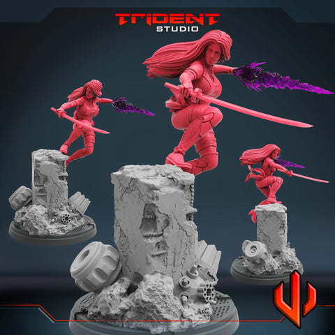 Psylocke - Sculpt B Marvel MCP-compatible 40mm resin proxy miniature by Trident Miniatures - product image 1
