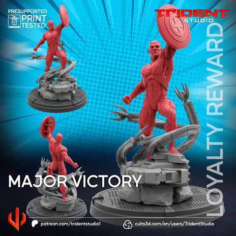 Major Victory Marvel MCP-compatible 40mm resin proxy miniature by Trident Miniatures - product image 1