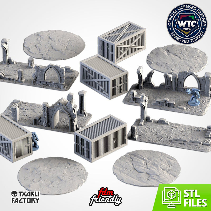 Classic Ruins WTC Set 02 3D printed terrain view 1