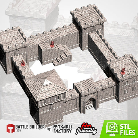 Classic Fortress 3D printed terrain view 1