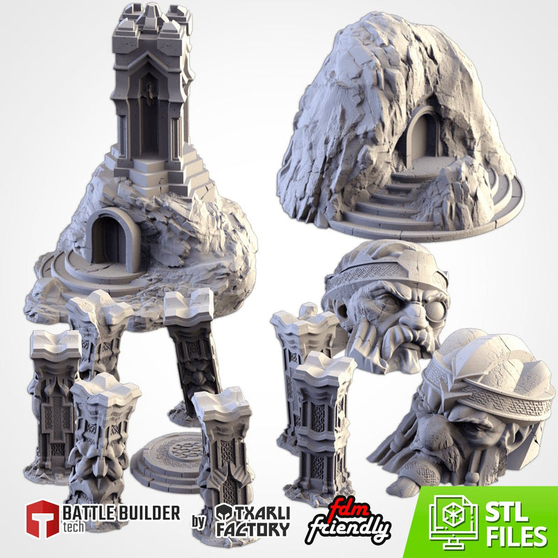 Dwarf Village 3D printed terrain view 1