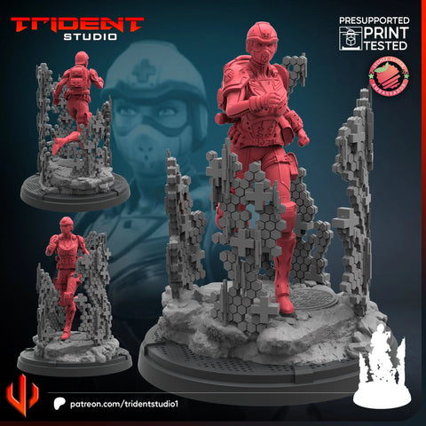 SHIELD Medic Female Marvel MCP-compatible 40mm resin proxy miniature by Trident Miniatures - product image 1