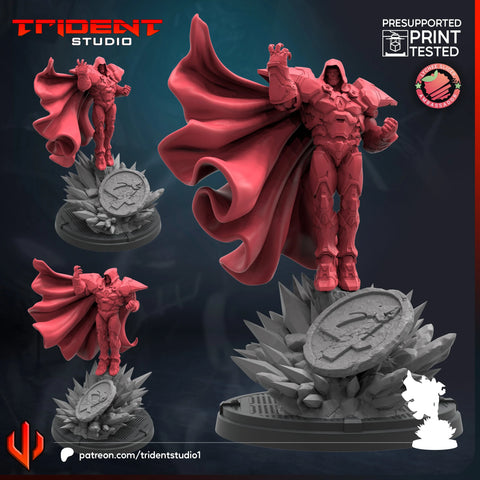 Doctor Doom 2099 Rivals Marvel MCP-compatible 40mm resin proxy miniature by Trident Miniatures - product image 1