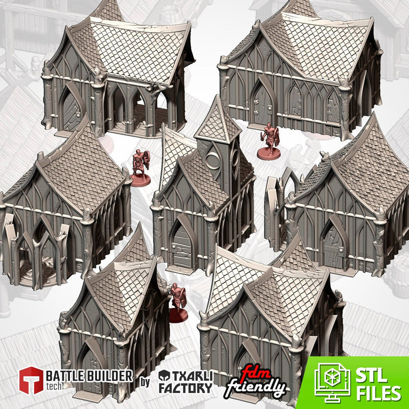 Wood Elf Village 3D printed terrain view 1