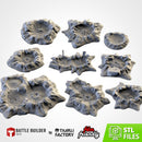 Craters 3D printed terrain view 1