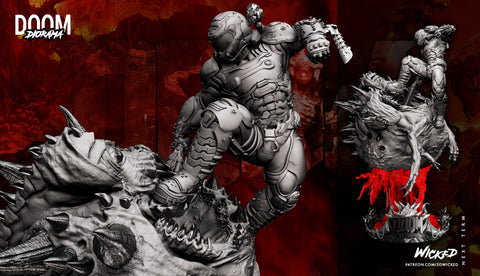 Doom Slayer Diorama resin diorama kit view 1
