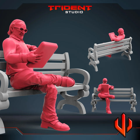 Stan Lee - Sculpt B Marvel MCP-compatible 40mm resin proxy miniature by Trident Miniatures - product image 1