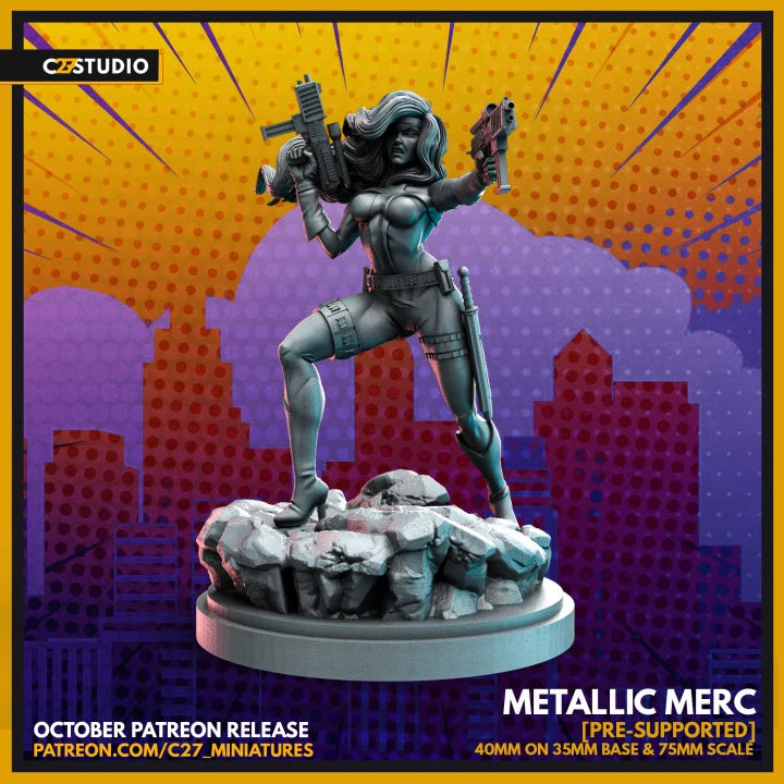 Silver Sable Marvel MCP-compatible resin miniature by C27 Studios - product image 1