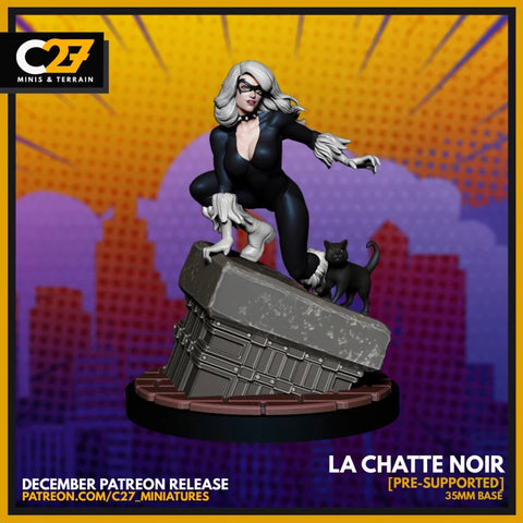 Black Cat (2 Costumes) Marvel MCP-compatible resin miniature by C27 Studios - product image 1