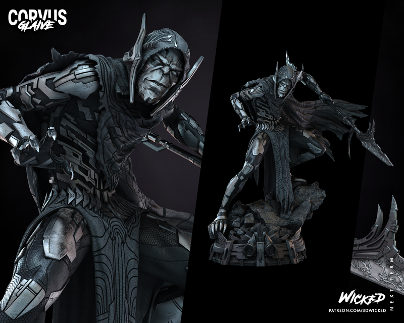 Corvus Glaive Sculpture resin statue kit view 1