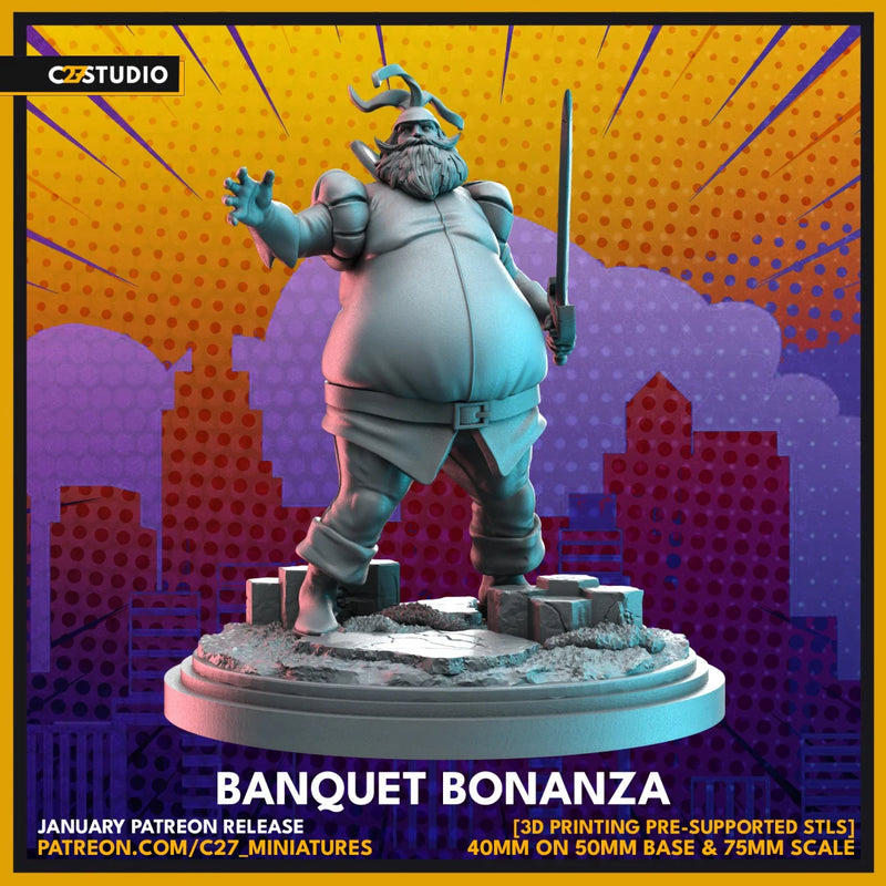 Volstagg Marvel MCP-compatible resin miniature by C27 Studios - product image 1