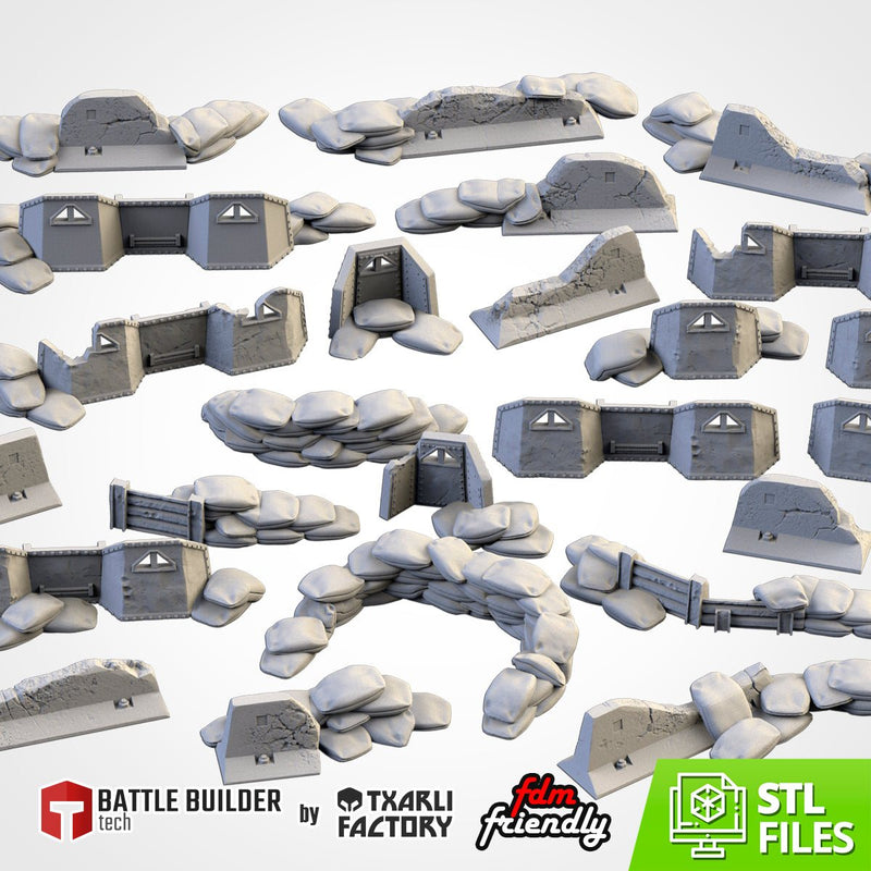Street Barricades 3D printed terrain view 1