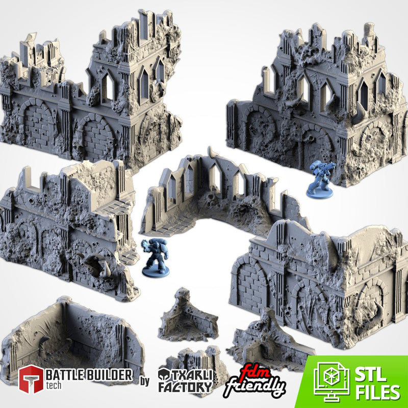 Infected Ruins 3D printed terrain view 1