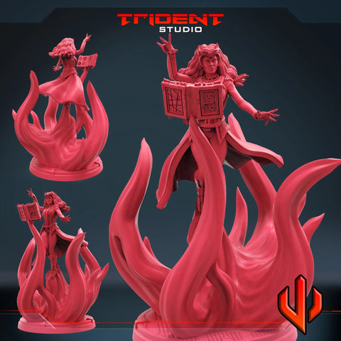 Scarlet Witch Marvel MCP-compatible 40mm resin proxy miniature by Trident Miniatures - product image 1