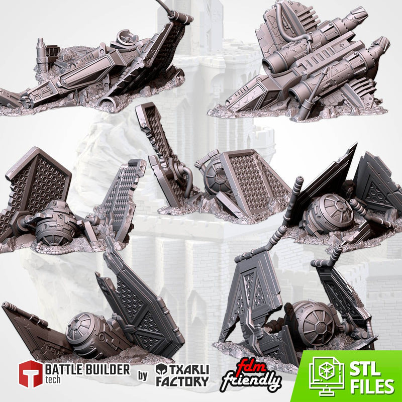 Crashed Spaceships 3D printed terrain view 1