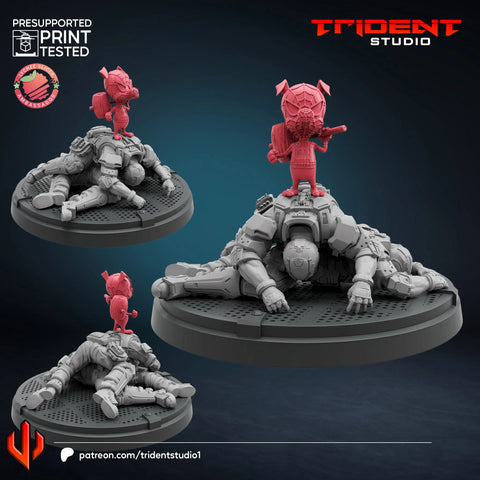 Spider Ham Marvel MCP-compatible 40mm resin proxy miniature by Trident Miniatures - product image 1