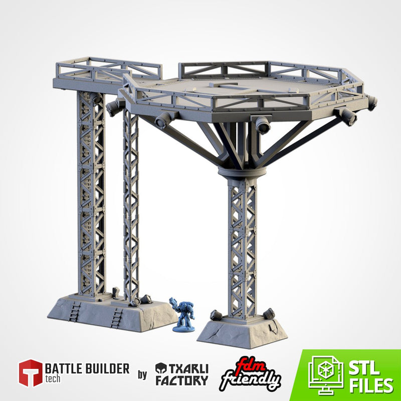 Heliport 3D printed terrain view 1
