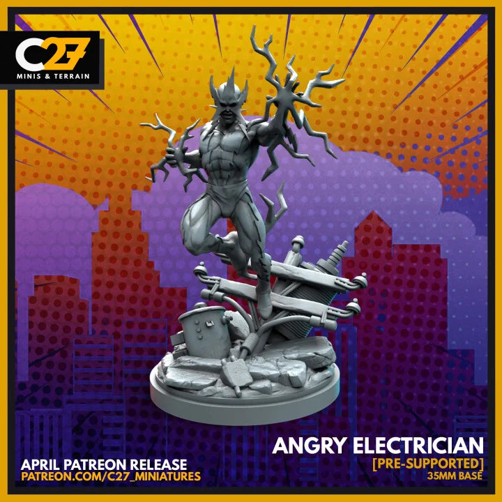 Electro (Apr 2022 Sculpt) Marvel MCP-compatible resin miniature by C27 Studios - product image 1