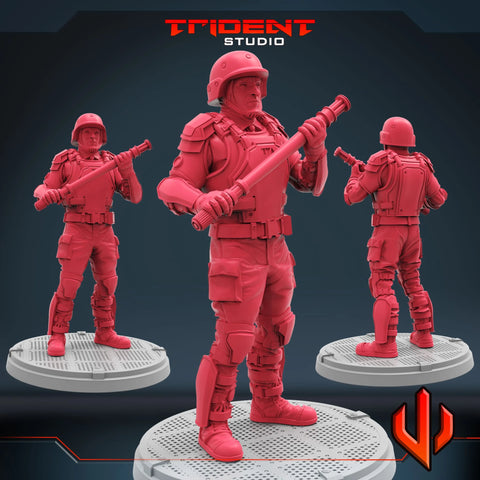 TVA Guard - Sculpt B Marvel MCP-compatible 40mm resin proxy miniature by Trident Miniatures - product image 1