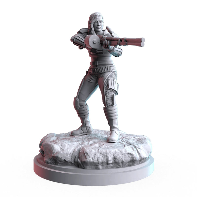 Cara Dune Star Wars Shatterpoint-compatible resin miniature by C27 Studios - product image 1