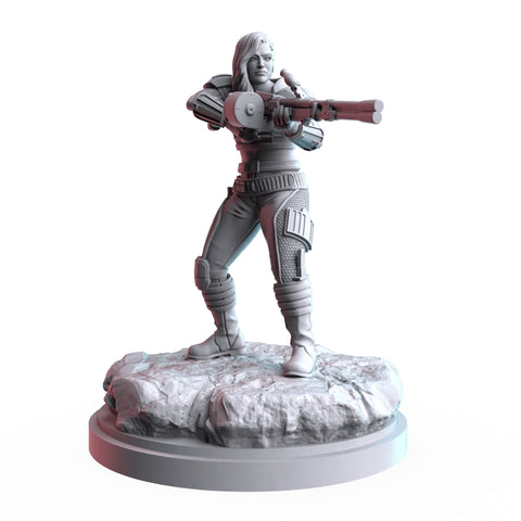 Cara Dune Star Wars Shatterpoint-compatible resin miniature by C27 Studios - product image 1