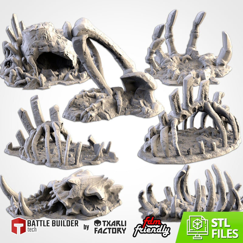 Gigantic Bones 3D printed terrain view 1