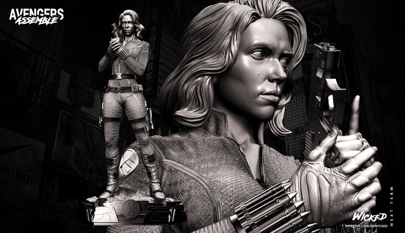 Black Widow Sculpture resin statue kit view 1