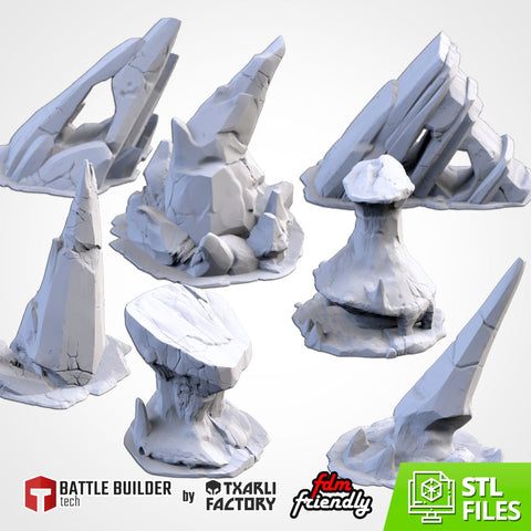 Ice Mountains 3D printed terrain view 1