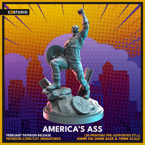 Captain America Marvel MCP-compatible resin miniature by C27 Studios - product image 1