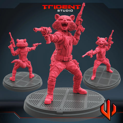 Rocket Raccoon - Sculpt A Marvel MCP-compatible 40mm resin proxy miniature by Trident Miniatures - product image 1