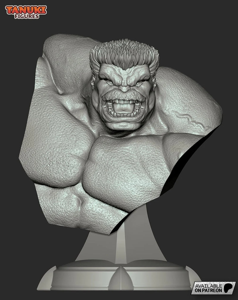 Red Hulk Resin Statue & Bust - Bust view 1