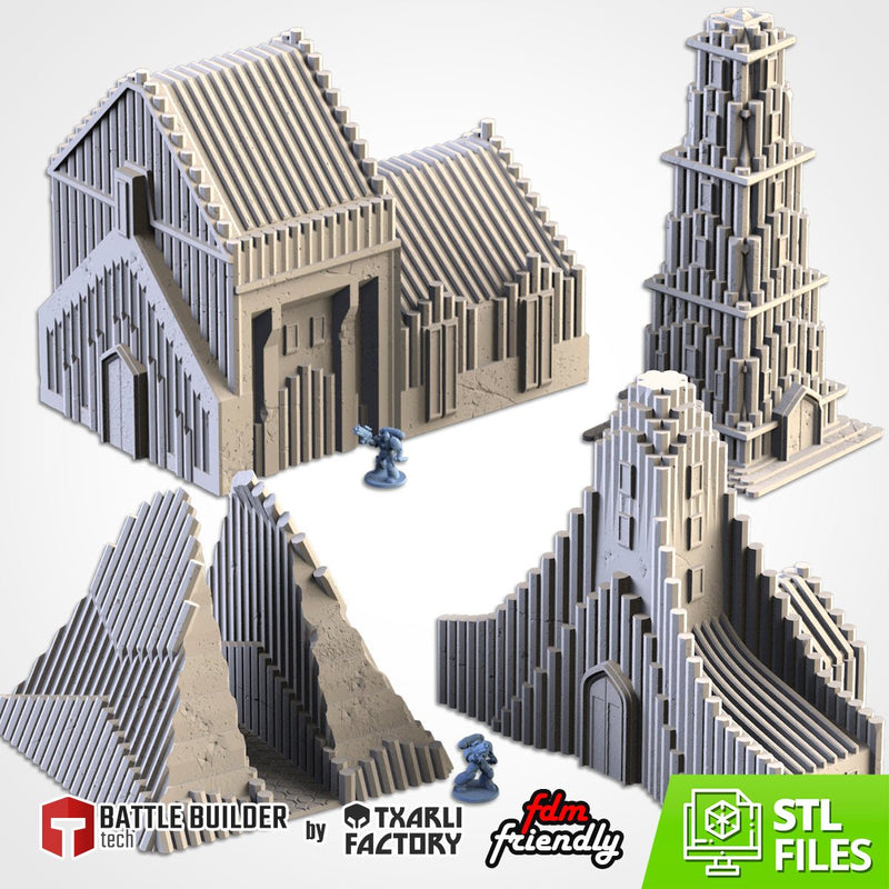 Cult Buildings 3D printed terrain view 1