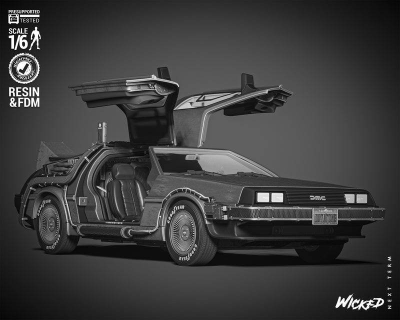 DeLorean Sculpture resin statue kit view 1