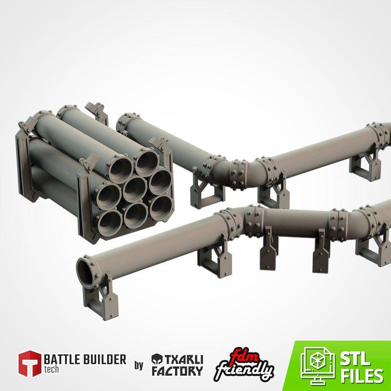 Pipes 3D printed terrain view 1