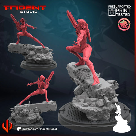Black Widow Rivals Marvel MCP-compatible 40mm resin proxy miniature by Trident Miniatures - product image 1