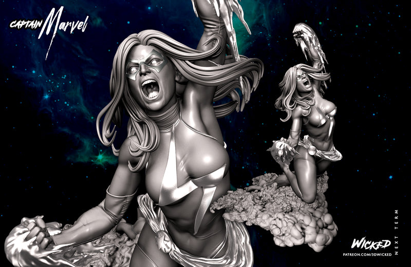 Captain Marvel Sculpture resin statue kit view 1