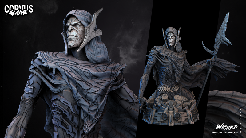Corvus Glaive Bust resin bust kit view 1
