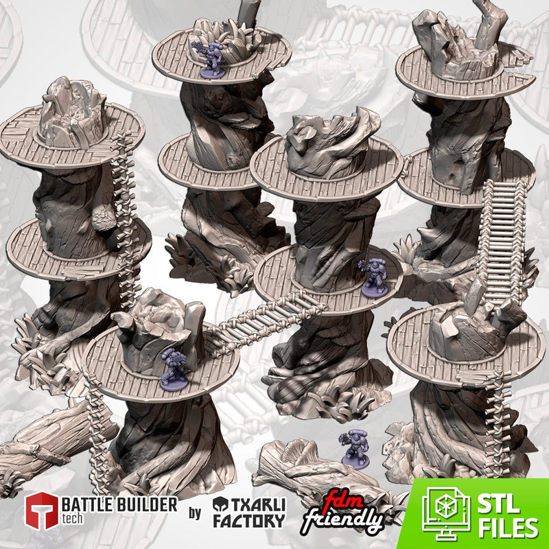 Modular Giant Trees 3D printed terrain view 1